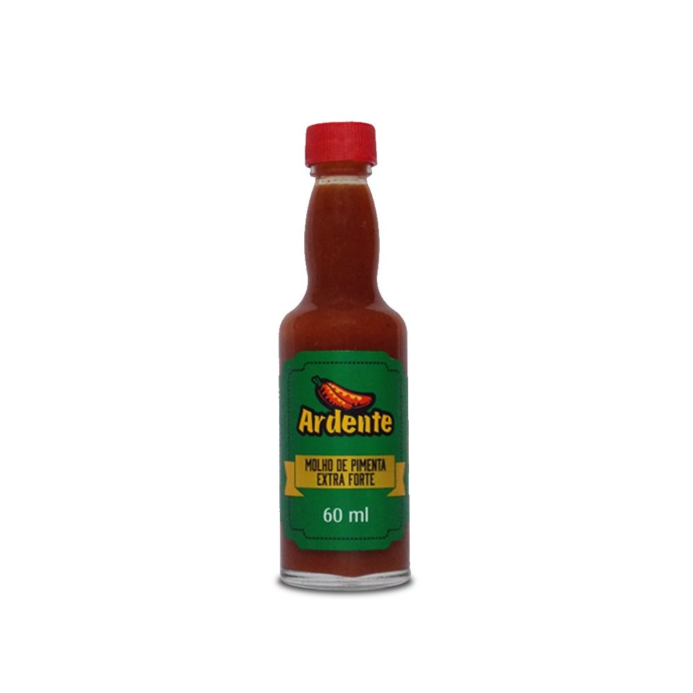 Molho de Pimenta Extra Forte Ardente - 60ml - Caixa com 15 Unidades